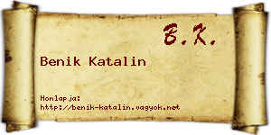 Benik Katalin névjegykártya