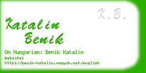 katalin benik business card